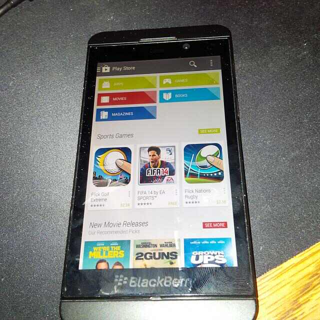 BlackBerry 10 Google Play Store