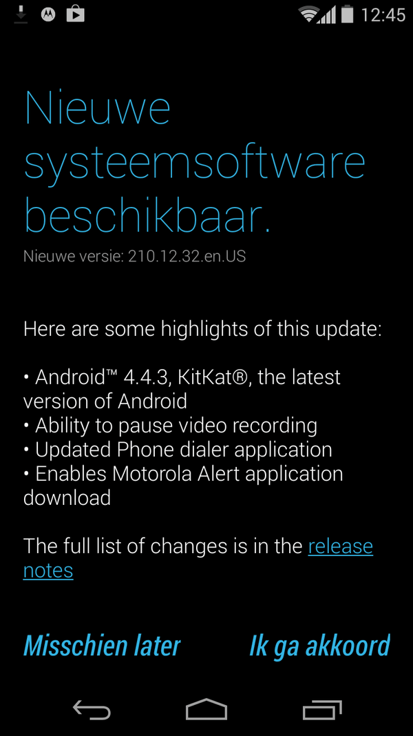 Android 4.4.3 update Moto G