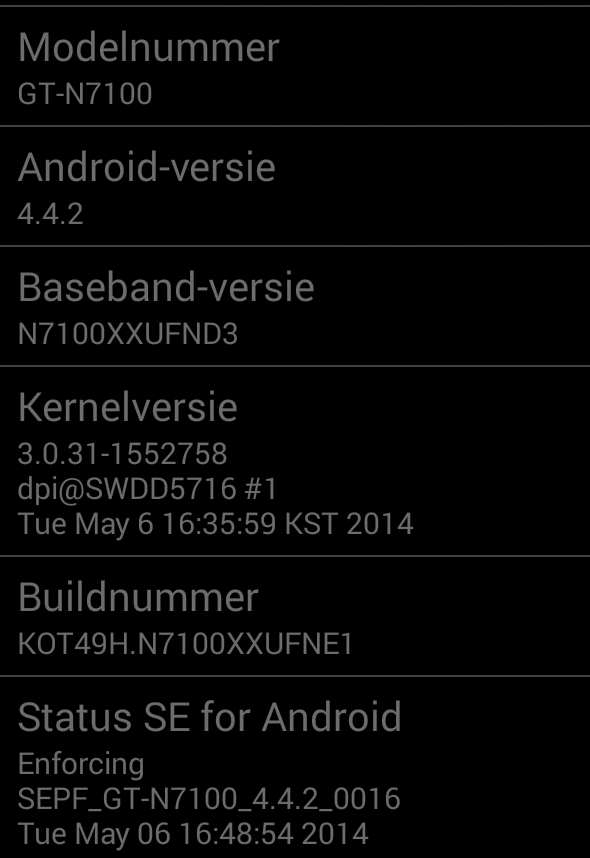 Galaxy Note 2 Android 4.4.2