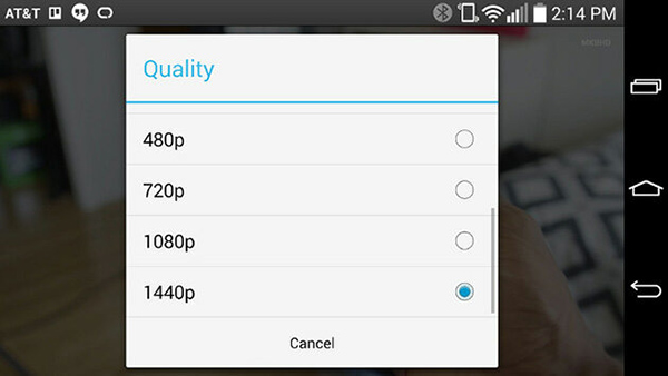 YouTube LG G3 1440p