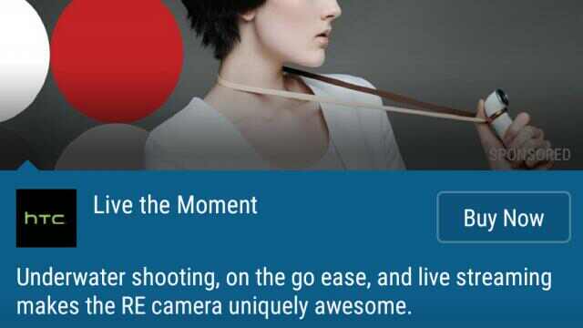 HTC Blinkfeed advertenties reclame