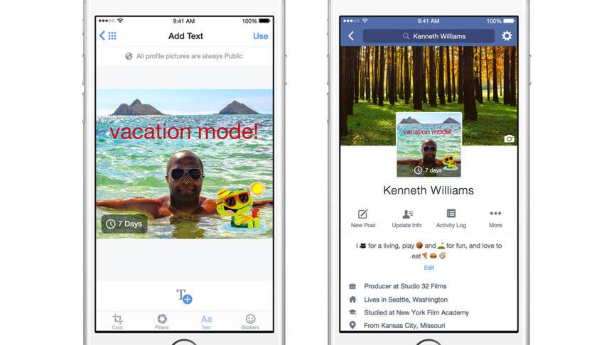 Facebook profiel update
