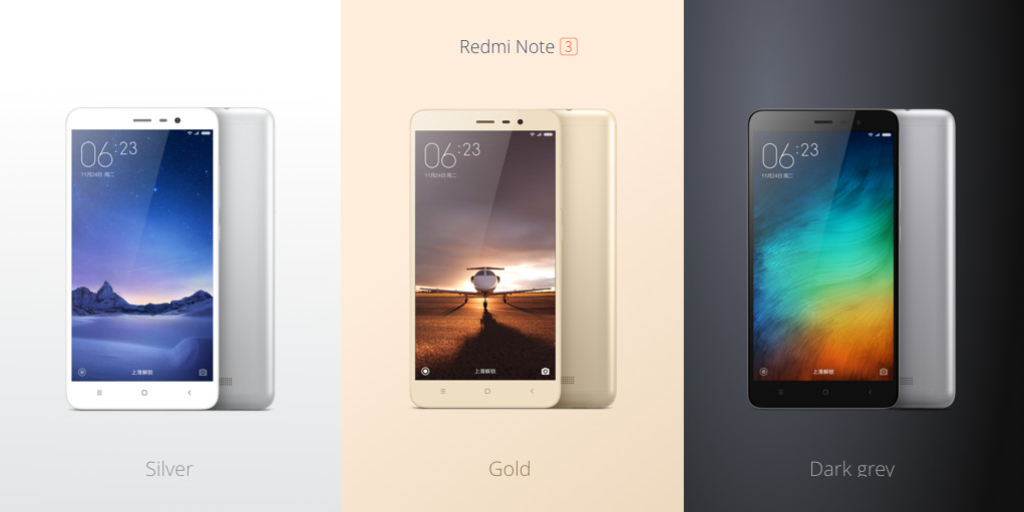 Xiaomi Redmi Note 3 kleuren