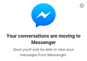 Facebook Messenger popup