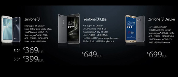 ASUS Zenfone 3 prijzen