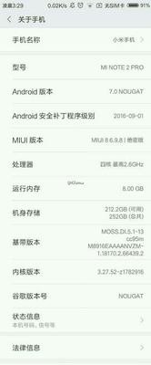 Xiaomi Mi Note 2 Pro specificaties