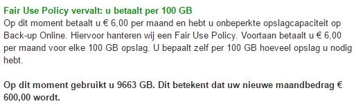 KPN Back-up Online fair use policy