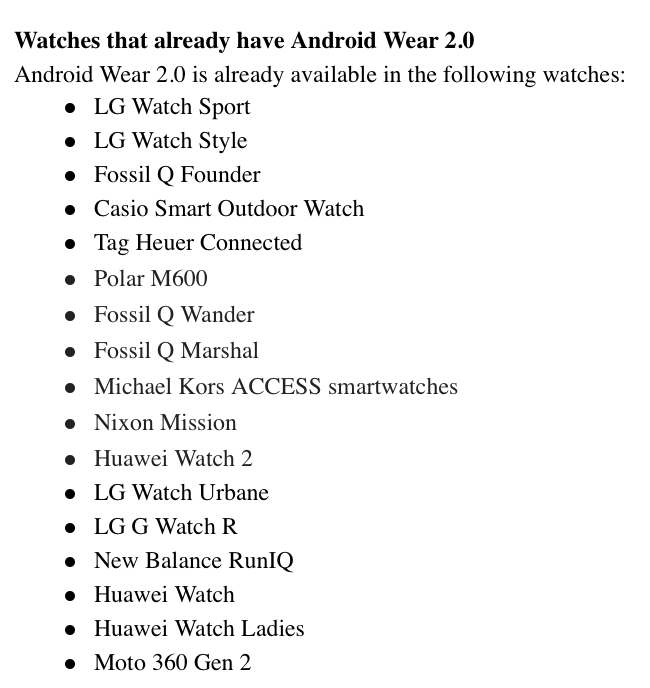 Smartwatches Android Wear 2.0