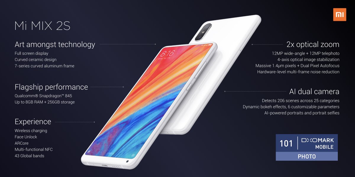 Xiaomi-Mi-Mix-2S-functies
