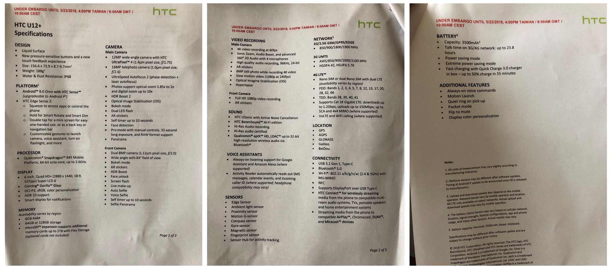 HTC-U12+-specificaties