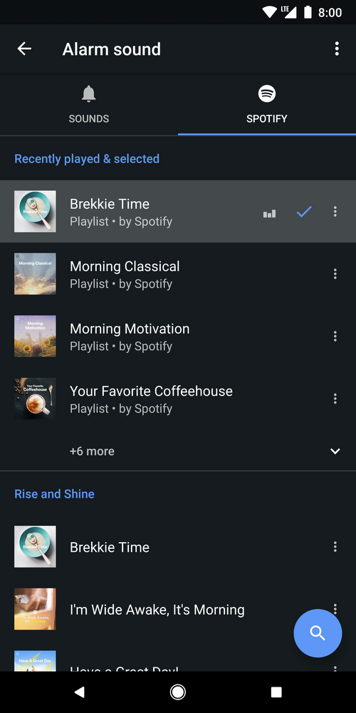Android-Klok-Spotify-wekker